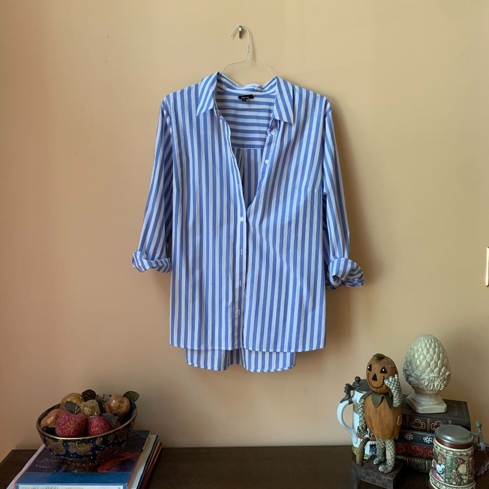 Classic Blue Stripe Button-Down Shirt